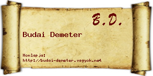 Budai Demeter névjegykártya